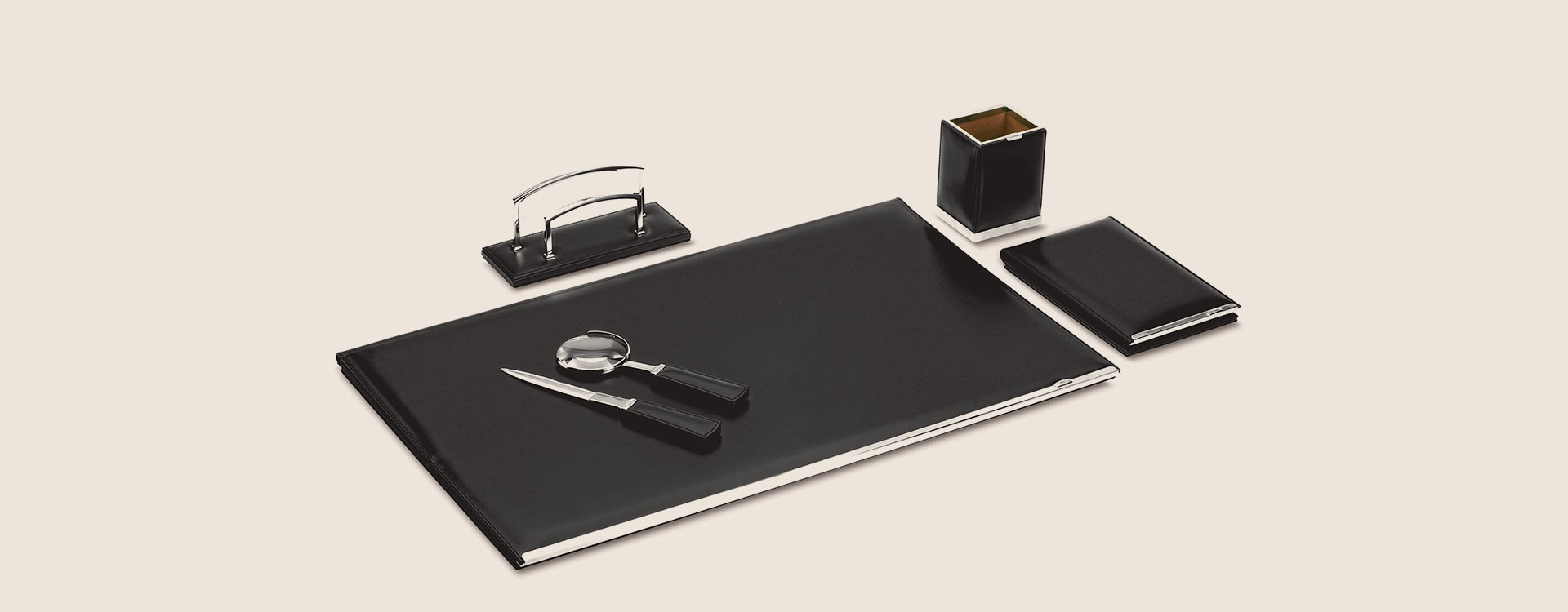 Luxury leather desk sets and accessories