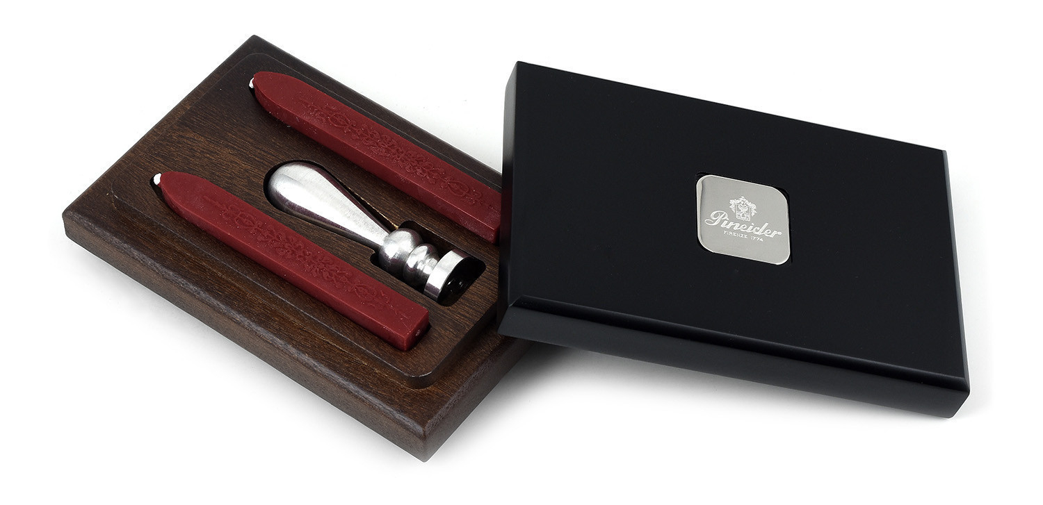 Personalised wax seal stamp with two sealing wax sticks with