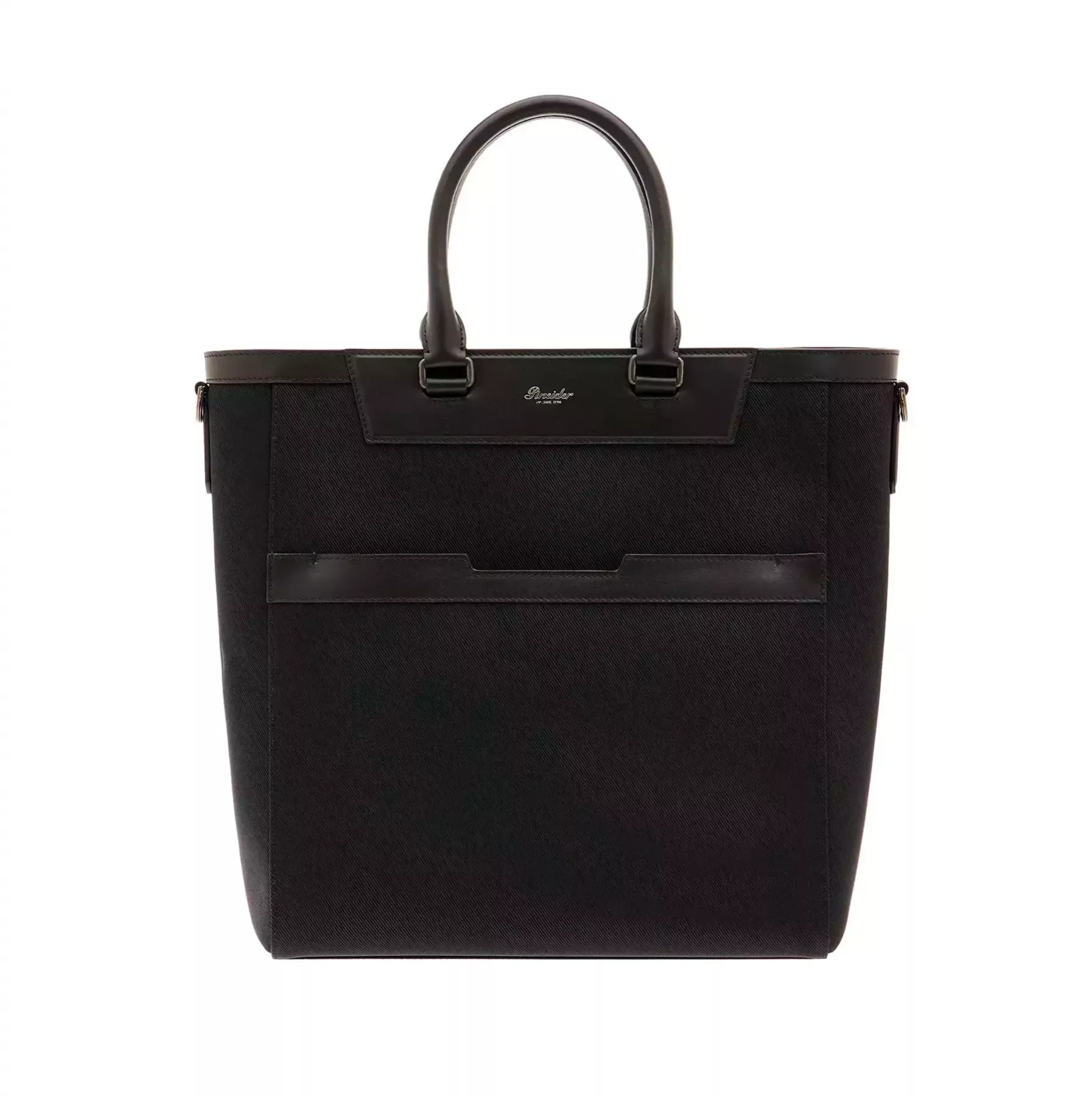 Medium Metro Box Tote Bag in Black Leather